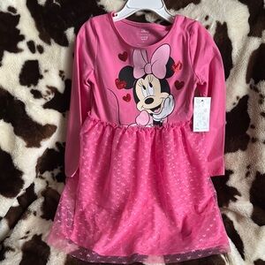 Disney Minnie Mouse Pink and Red Heart Dress